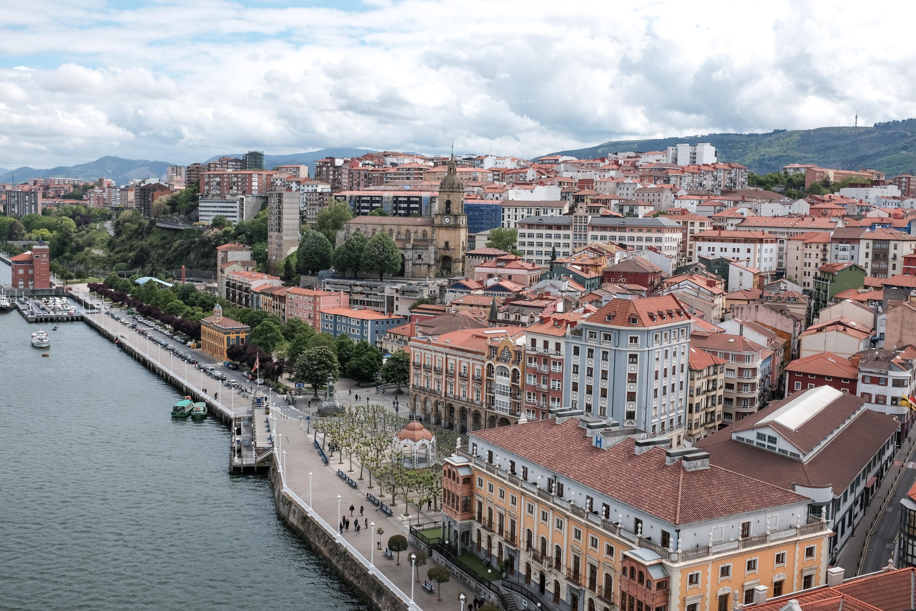 Scenic view of Portugalete on the Camino del Norte