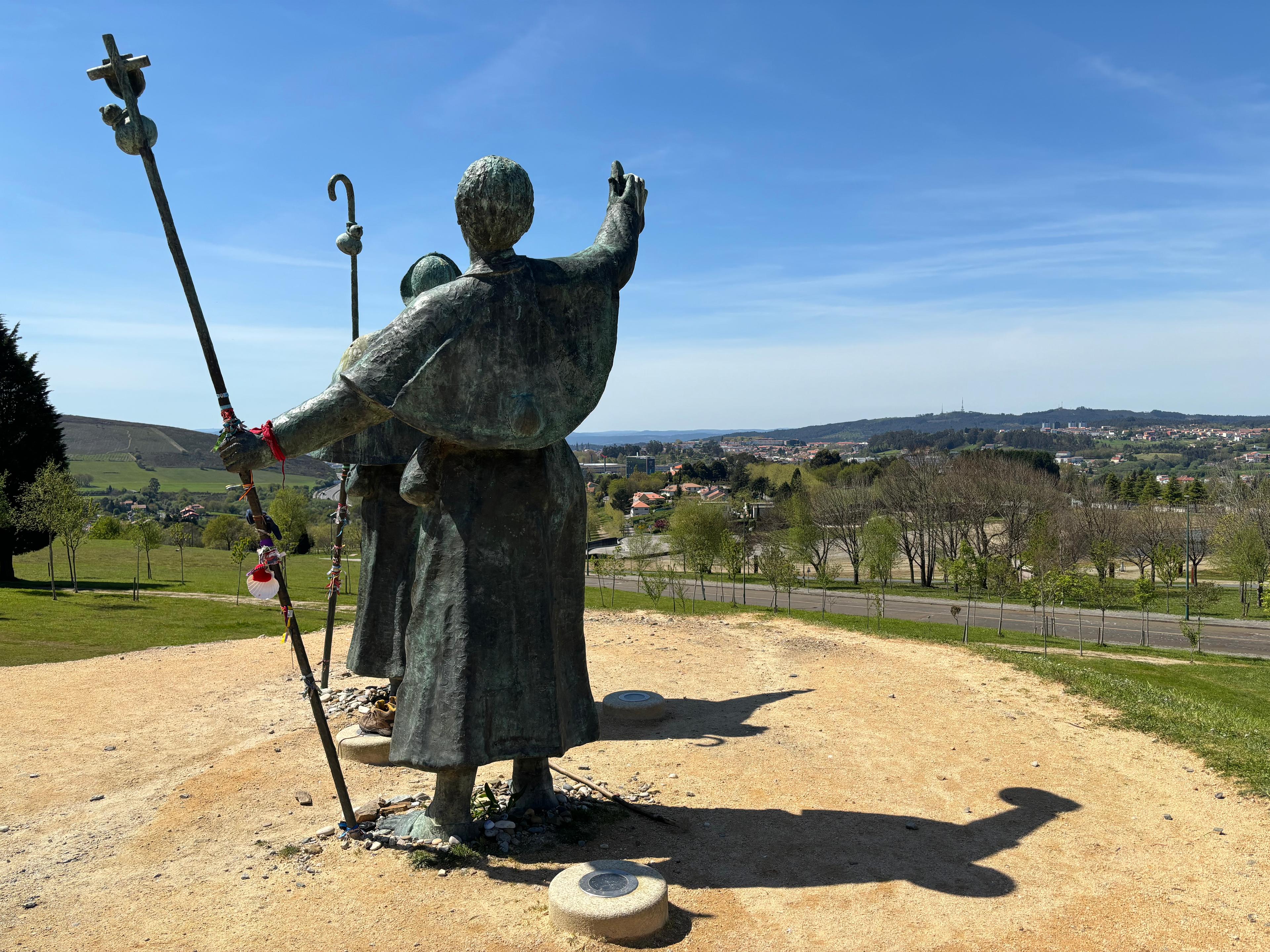 Scenic view of Monte del Gozo on the Camino Francés