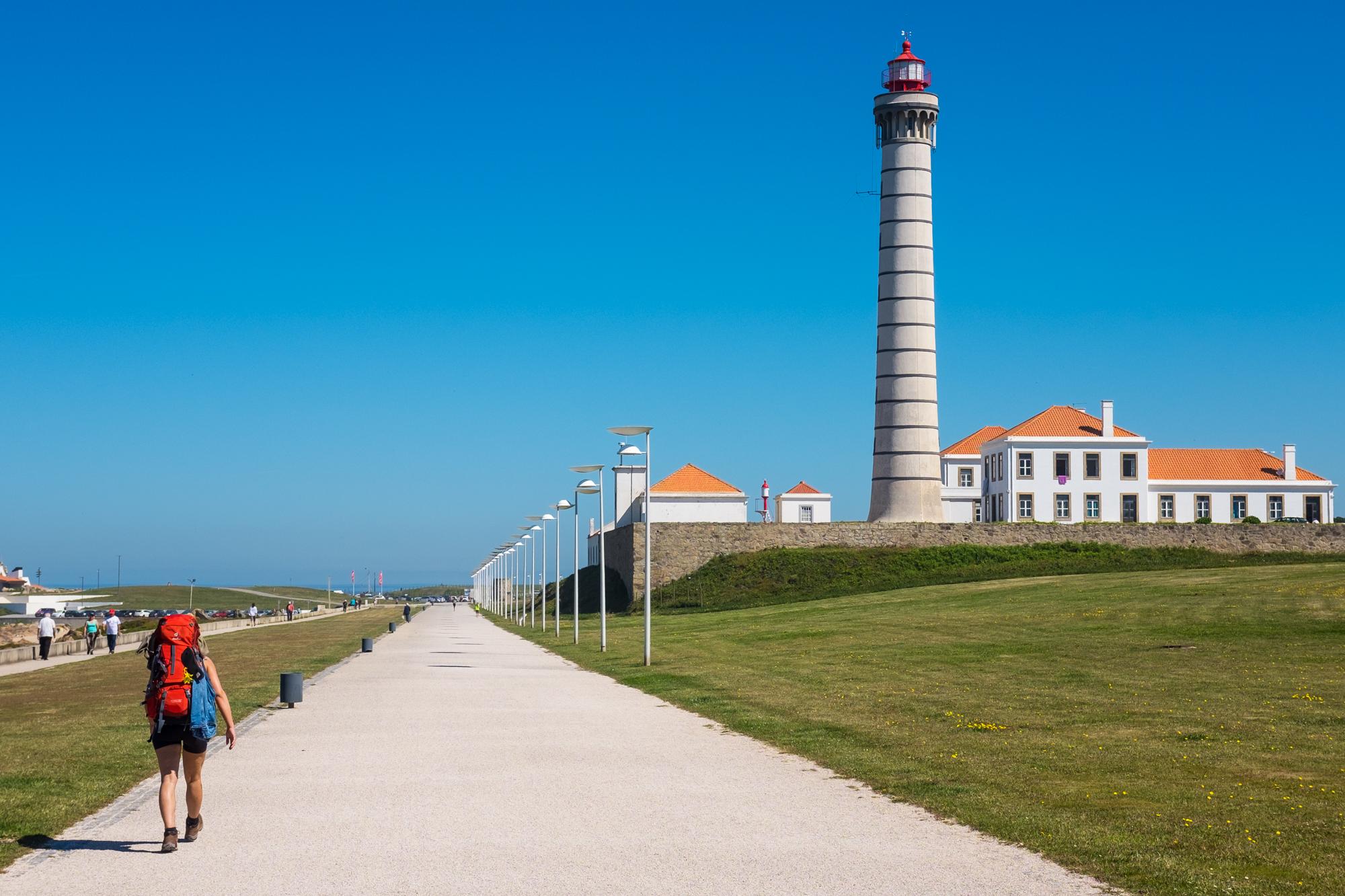 Scenic view of Boa Nova Lighthouse on the Camino Portugués