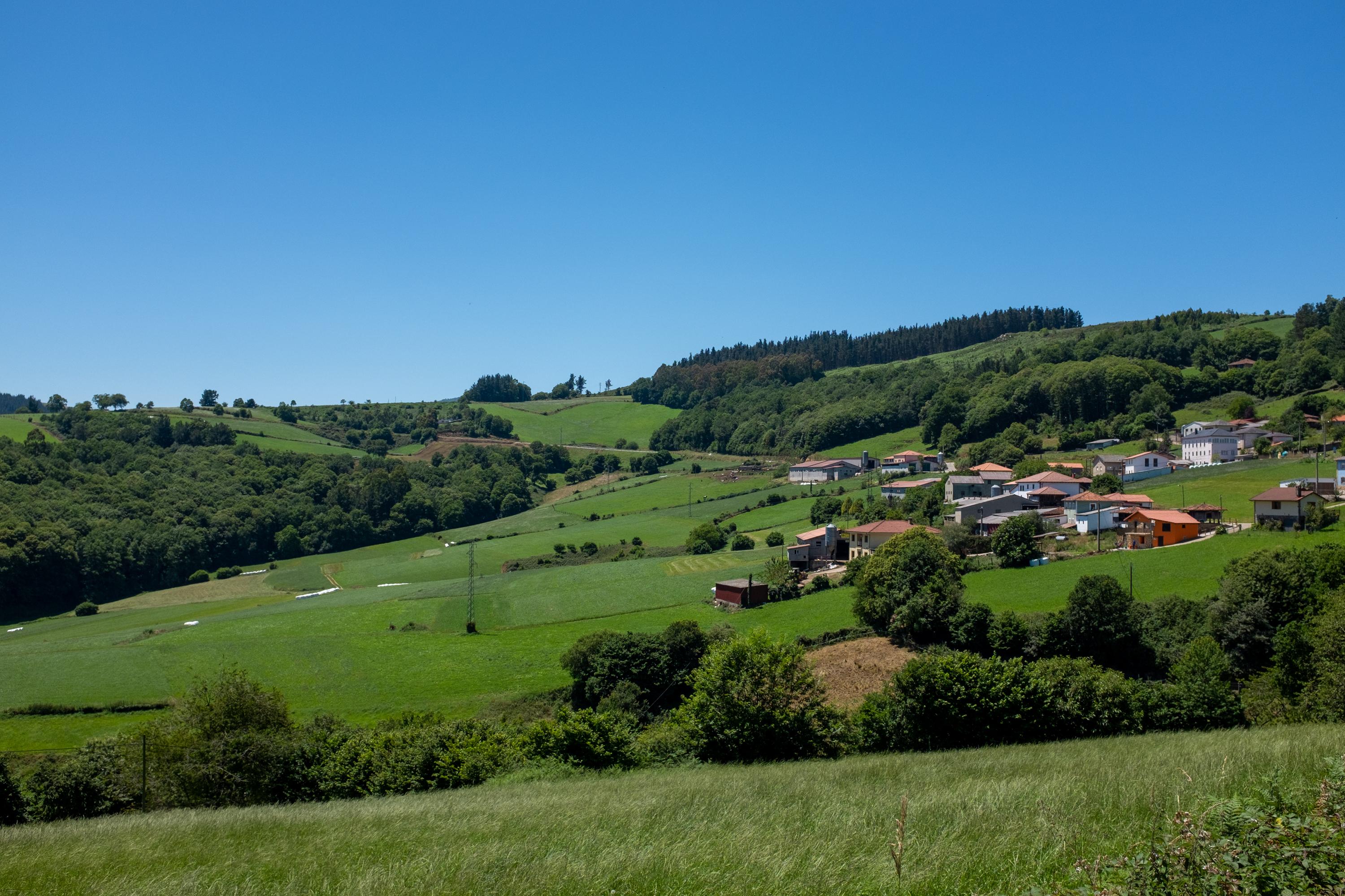 Scenic view of Borres (albergue) on the Camino Primitivo