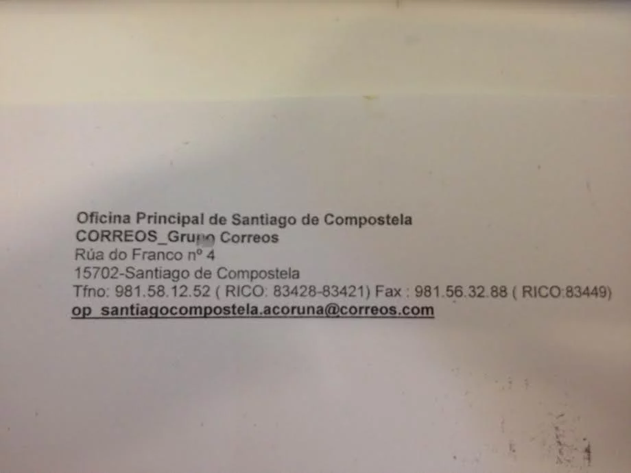 Contact information Santiago Post office